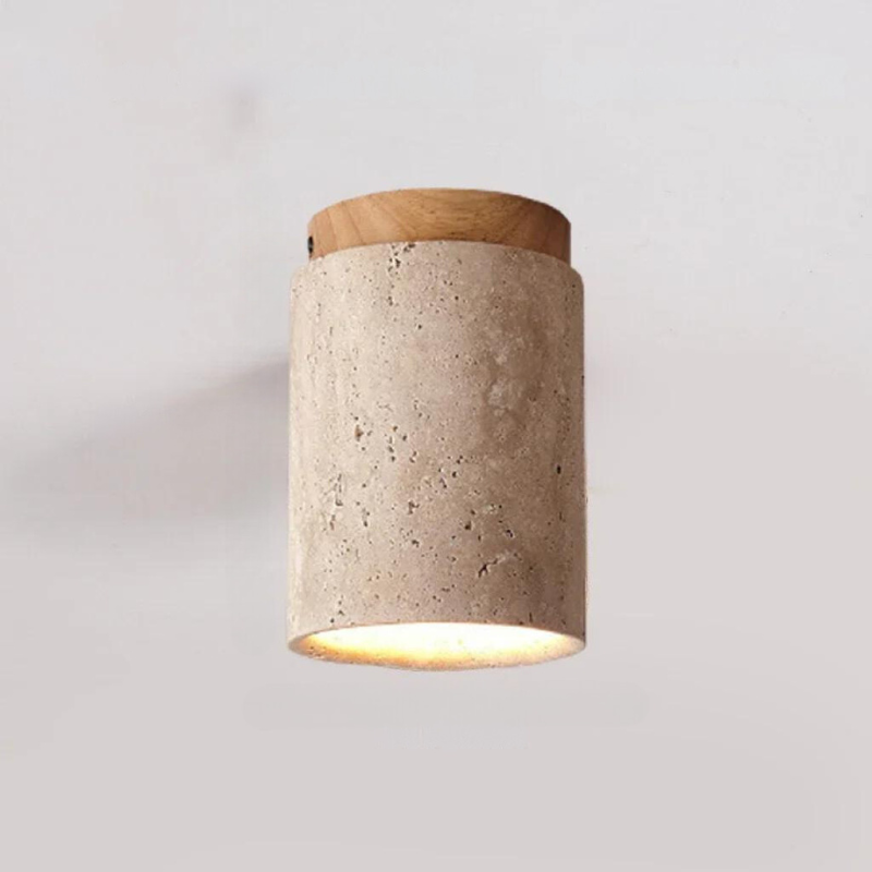Big StoneAura – Modern Travertine Ceiling Light