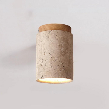 Big StoneAura – Modern Travertine Ceiling Light