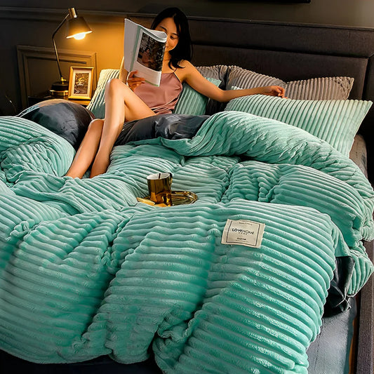Auric – Luxury Corduroy Flannel Duvet Cover Set with Ultra-Soft Plush Texture