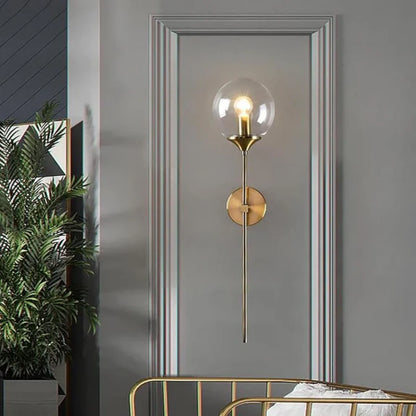 Solarya – Art Deco Brass Globe Glass Wall Lamp