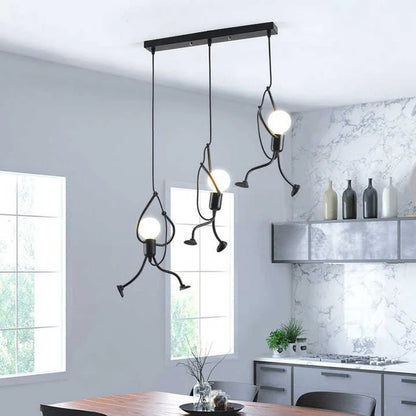 LumoJoy – Creative Iron Pendant Light with Playful Doll Design