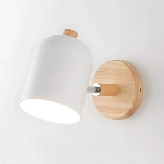 LumoWood – Nordic Wooden Wall Lamp with LED Shade