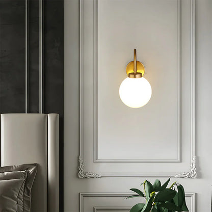 Aurevia – Modern Brass Globe Glass Wall Lamp