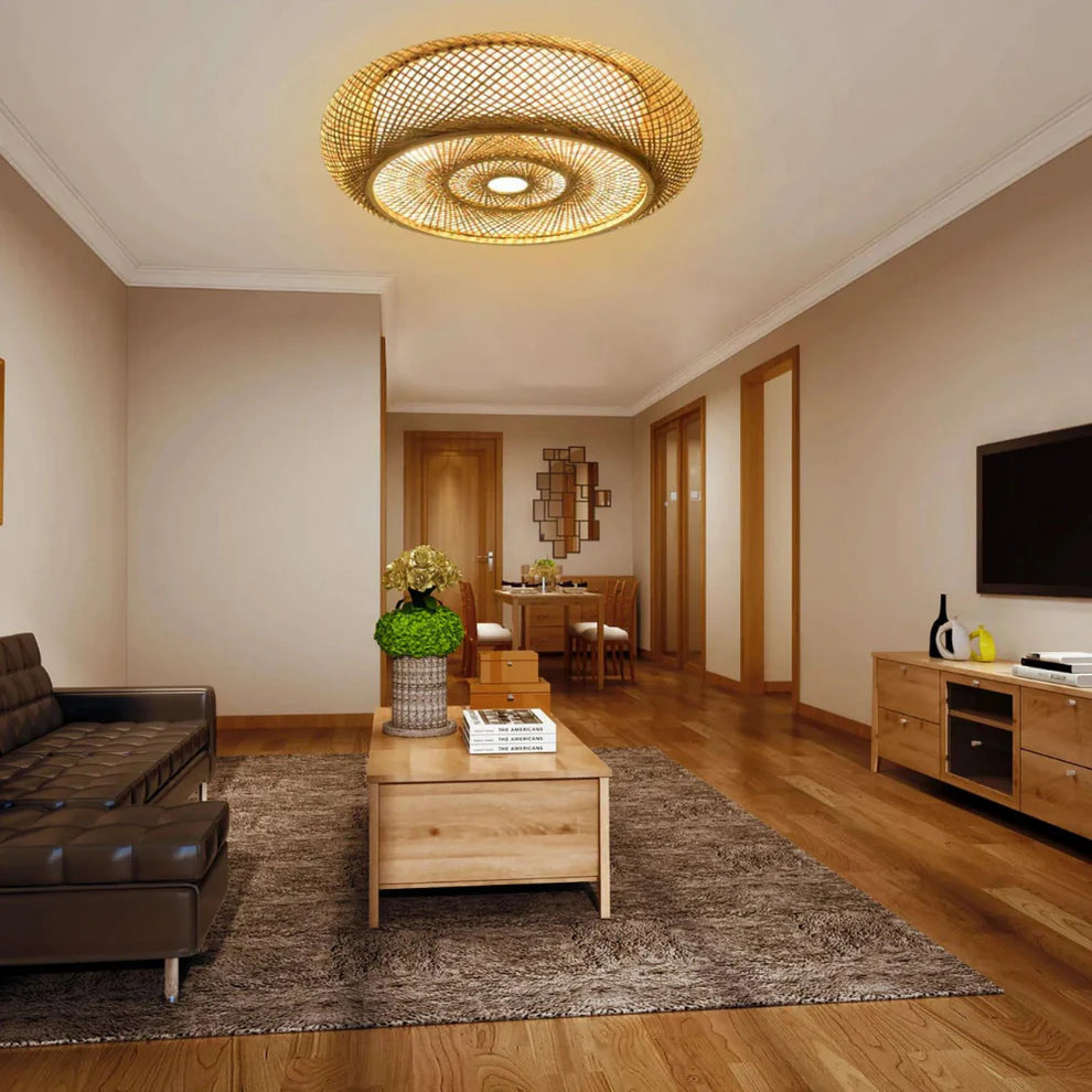 Nayora – Handwoven Bamboo LED Ceiling Light