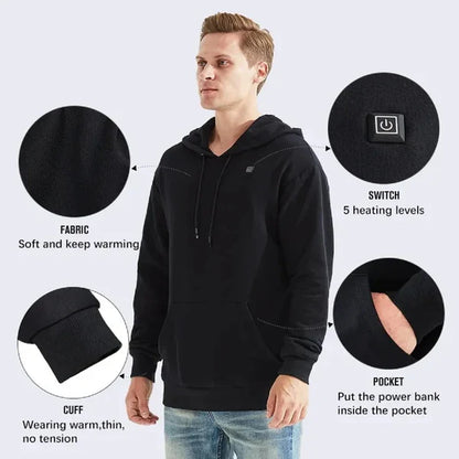 ThermoLux Warm – USB Heated Hoodie with 5 Heating Levels