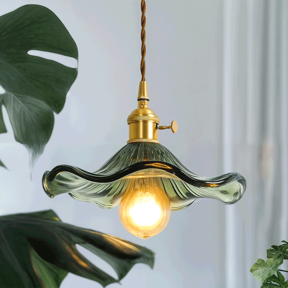 Aurelia – Elegant Glass Pendant Light with Brass Detail