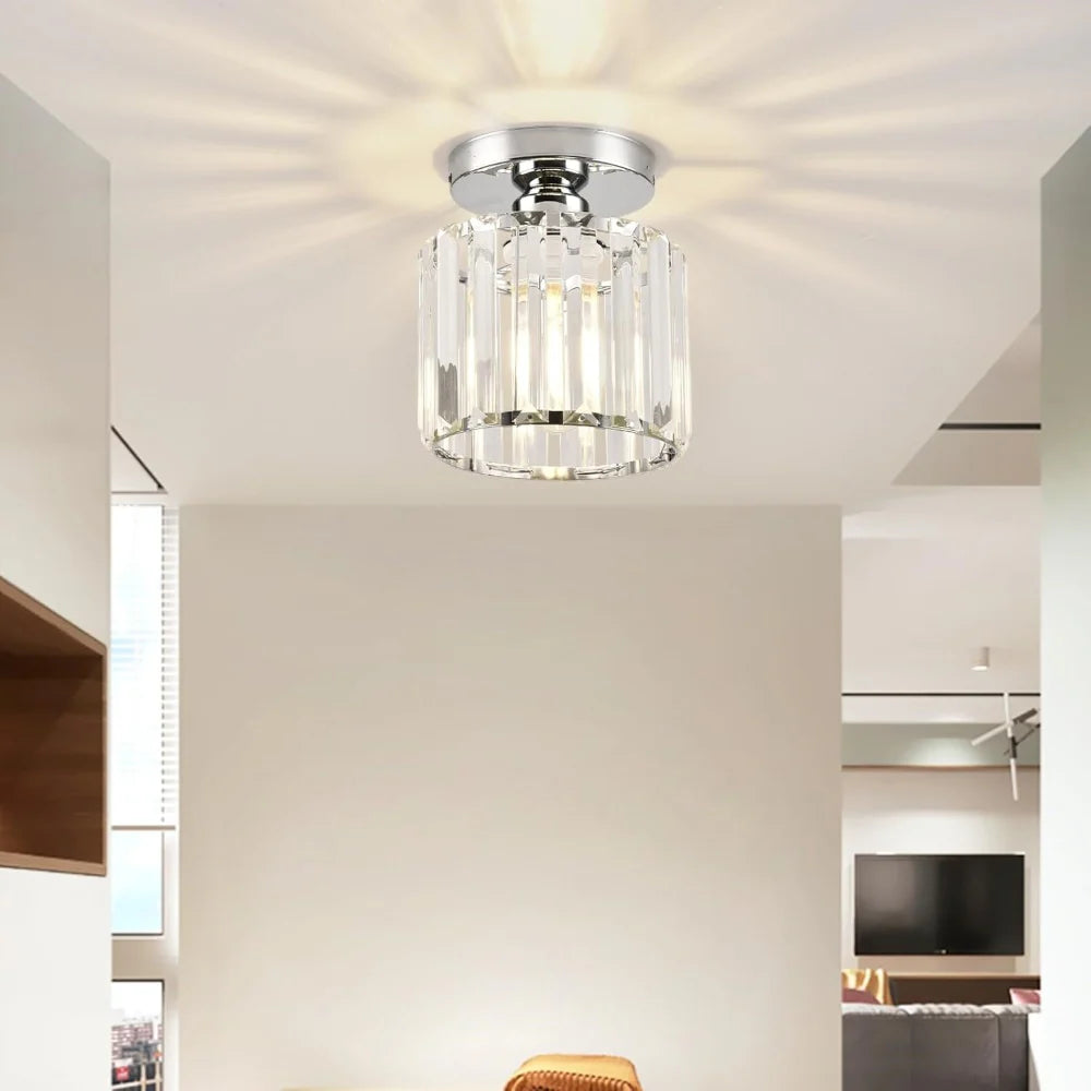Lunaris – Elegant Crystal LED Ceiling Light with Silver Finish