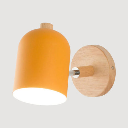 LumoWood – Nordic Wooden Wall Lamp with LED Shade