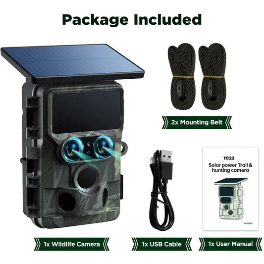 4K Solar-Powered Trail Camera with WiFi & Night Vision  –  Bricodil BCD7314