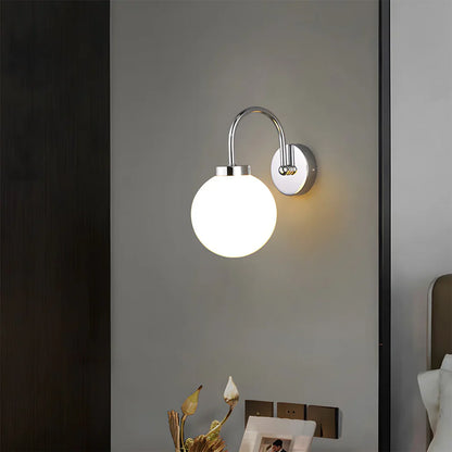 Aurevia – Modern Brass Globe Glass Wall Lamp