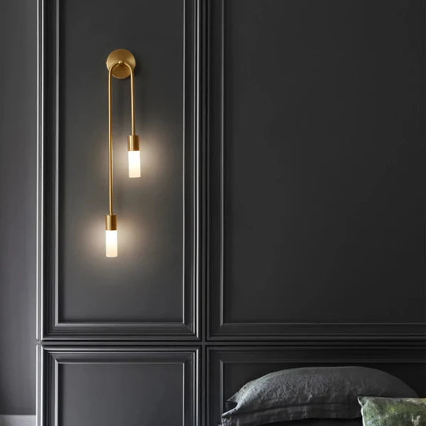 Velora – Modern Gold LED Wall Lamp with Dual Light Tubes