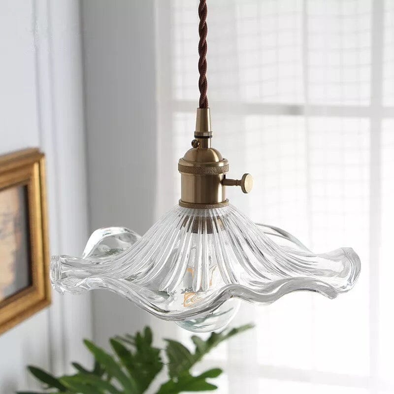Aurelia – Elegant Glass Pendant Light with Brass Detail