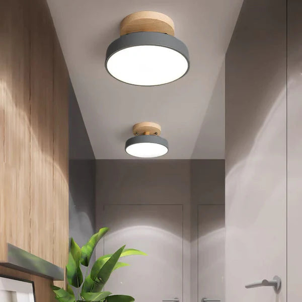 LumoWood – Modern LED Ceiling Light with Wooden Accen