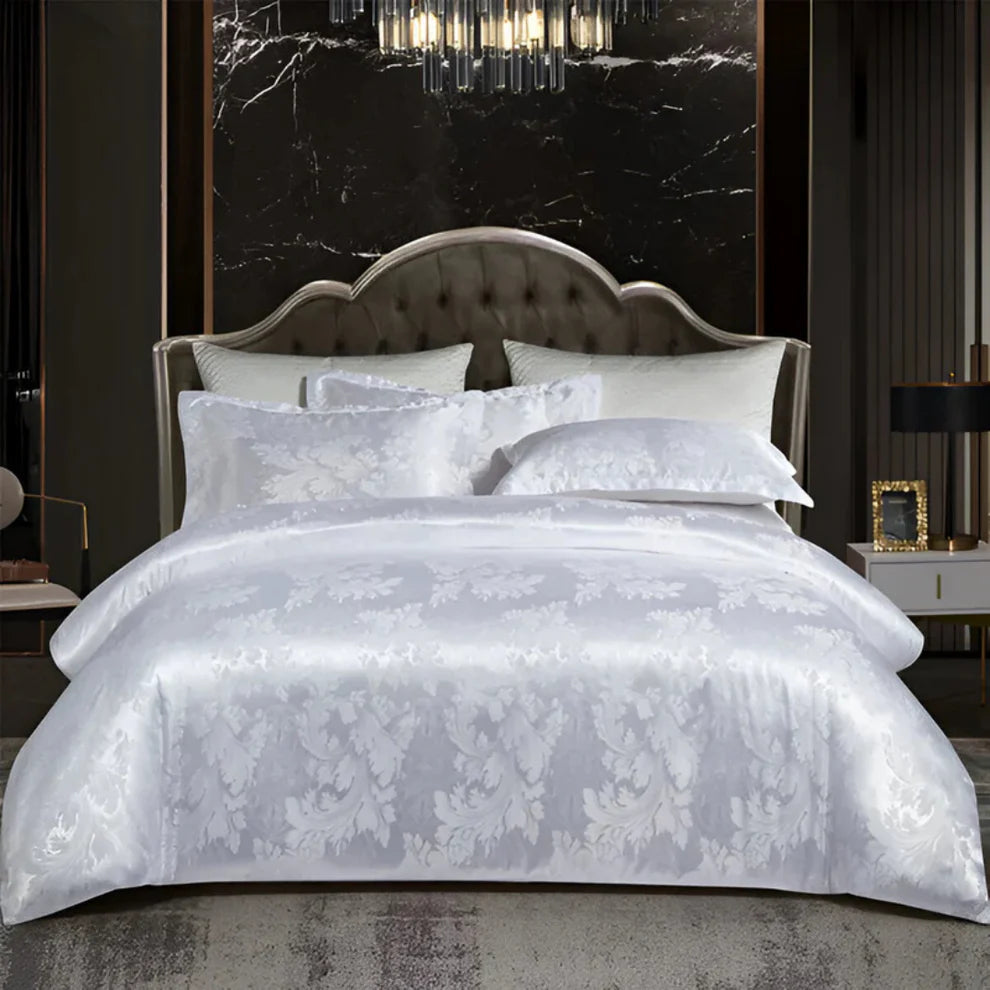 Velura – Luxury Satin Jacquard Bedding Set with Floral Pattern