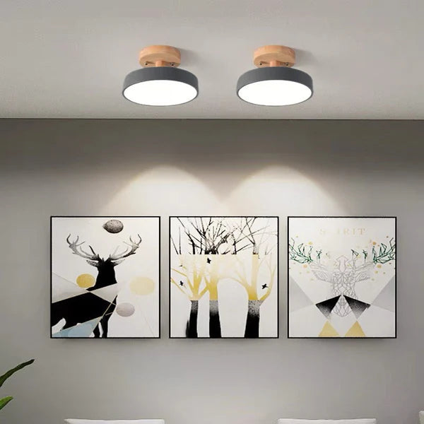 LumoWood – Modern LED Ceiling Light with Wooden Accen