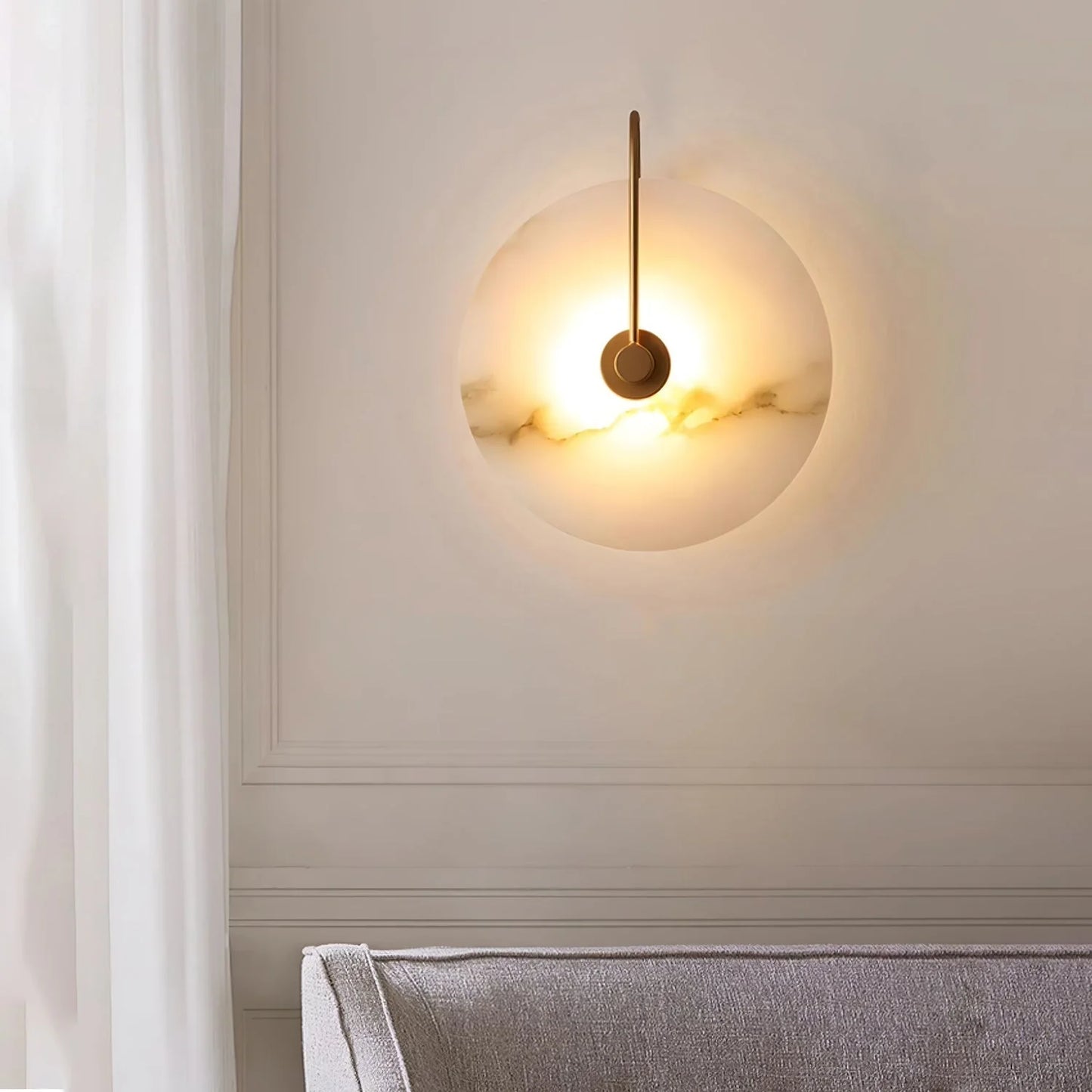 LumoDisc – Modern Alabaster LED Wall Lamp