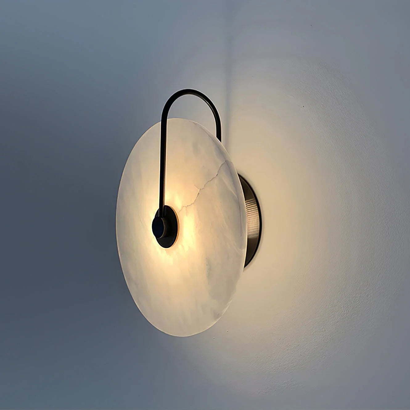 LumoDisc – Modern Alabaster LED Wall Lamp