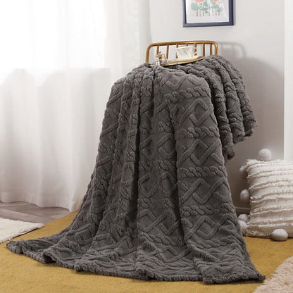 Dola – Ultra Soft 3D Fleece Blanket with Cloud Texture for Bedroom & Living Roo