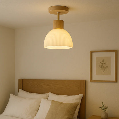 Nordiva – Nordic Wood & Glass Ceiling Light