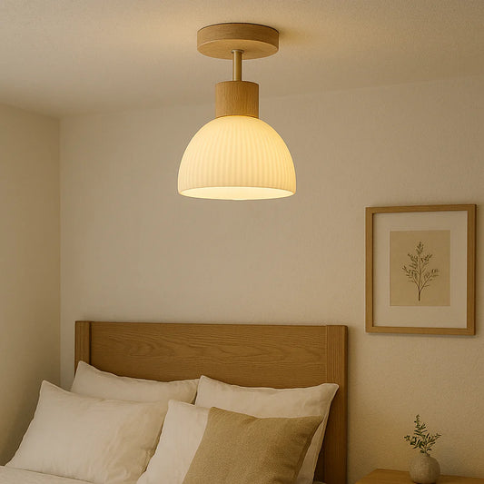 Nordiva – Nordic Wood & Glass Ceiling Light