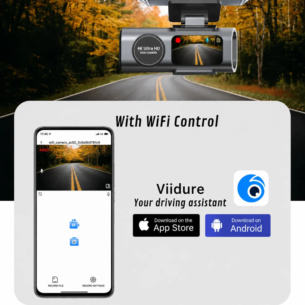 Bricodil – 4K GPS WiFi Car Dash Cam