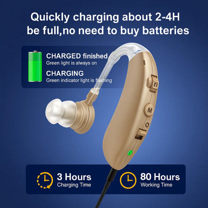 Rechargeable Hearing Aids with Noise Reduction & Long Battery - Bricodil BCD4729