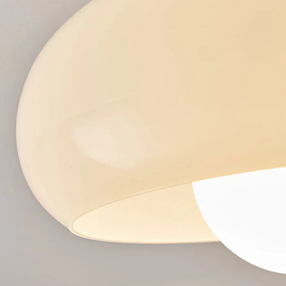 HaloDome – Retro Glass & Wood Ceiling Light