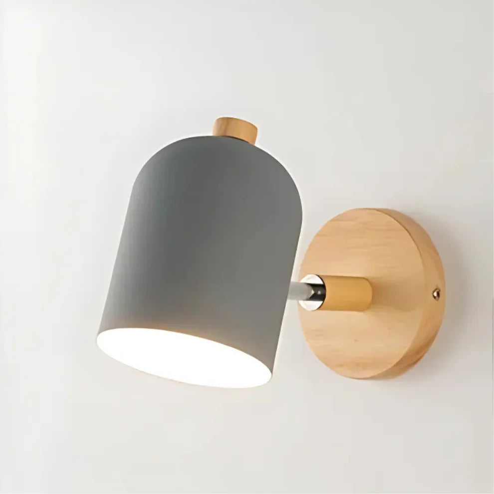 LumoWood – Nordic Wooden Wall Lamp with LED Shade