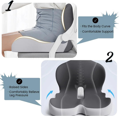 PosturaEase – Ergonomic Memory Foam Seat Cushion for Office, Car & Home