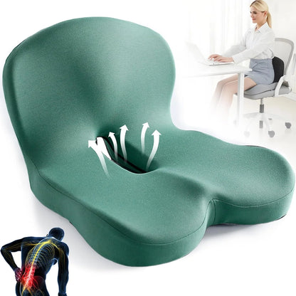 PosturaEase – Ergonomic Memory Foam Seat Cushion for Office, Car & Home