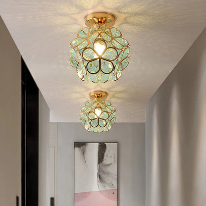 LustraBloom – Crystal Glass Flush Mount Ceiling Light