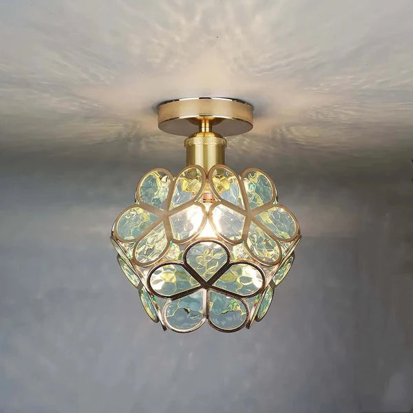 LustraBloom – Crystal Glass Flush Mount Ceiling Light
