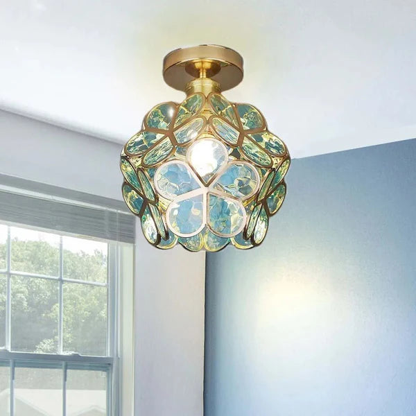 LustraBloom – Crystal Glass Flush Mount Ceiling Light