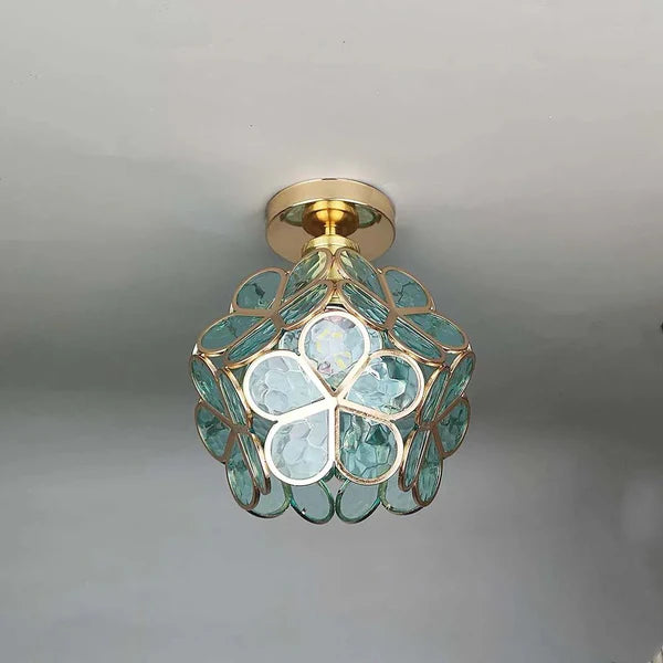 LustraBloom – Crystal Glass Flush Mount Ceiling Light