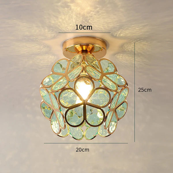 LustraBloom – Crystal Glass Flush Mount Ceiling Light