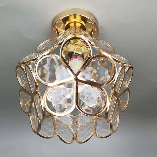 LustraBloom – Crystal Glass Flush Mount Ceiling Light