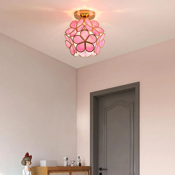 LustraBloom – Crystal Glass Flush Mount Ceiling Light