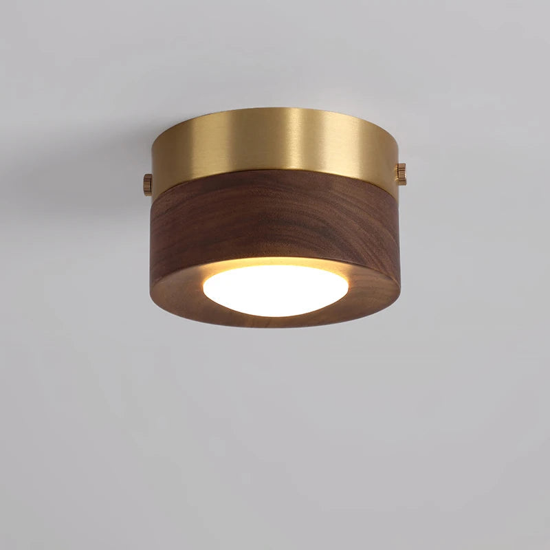 WoodAura – Modern Walnut LED Ceiling Spotlight