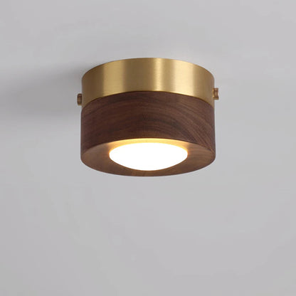 WoodAura – Modern Walnut LED Ceiling Spotlight