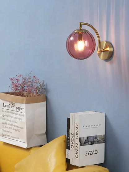 Aurelia – Elegant Glass Wall Lamp with Gold Finish