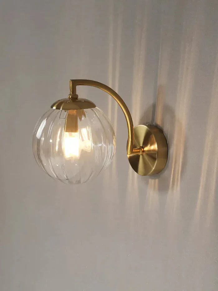 Aurelia – Elegant Glass Wall Lamp with Gold Finish
