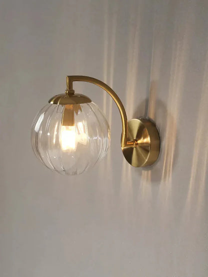 Aurelia – Elegant Glass Wall Lamp with Gold Finish