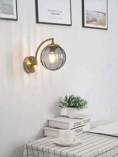 Aurelia – Elegant Glass Wall Lamp with Gold Finish