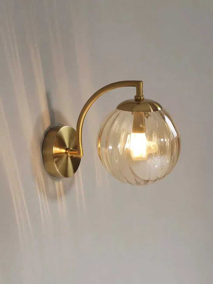 Aurelia – Elegant Glass Wall Lamp with Gold Finish