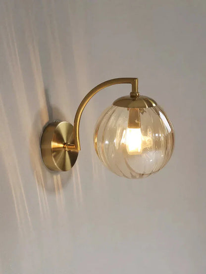 Aurelia – Elegant Glass Wall Lamp with Gold Finish