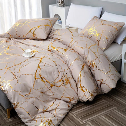 Marbelle – Luxury Marble Duvet Cover Set with Gold Accents