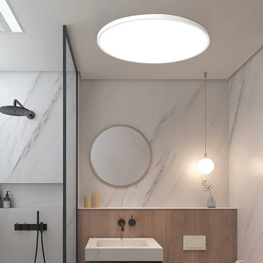 LumiSphere – Modern LED Flush Mount Ceiling Light in White & Black Metal