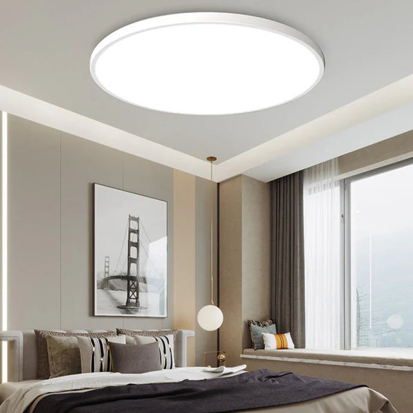 LumiSphere – Modern LED Flush Mount Ceiling Light in White & Black Metal
