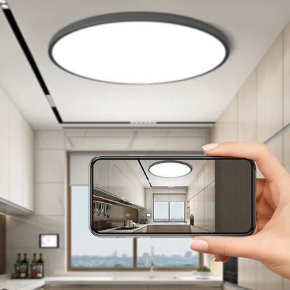 LumiSphere – Modern LED Flush Mount Ceiling Light in White & Black Metal