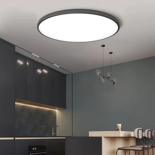 LumiSphere – Modern LED Flush Mount Ceiling Light in White & Black Metal